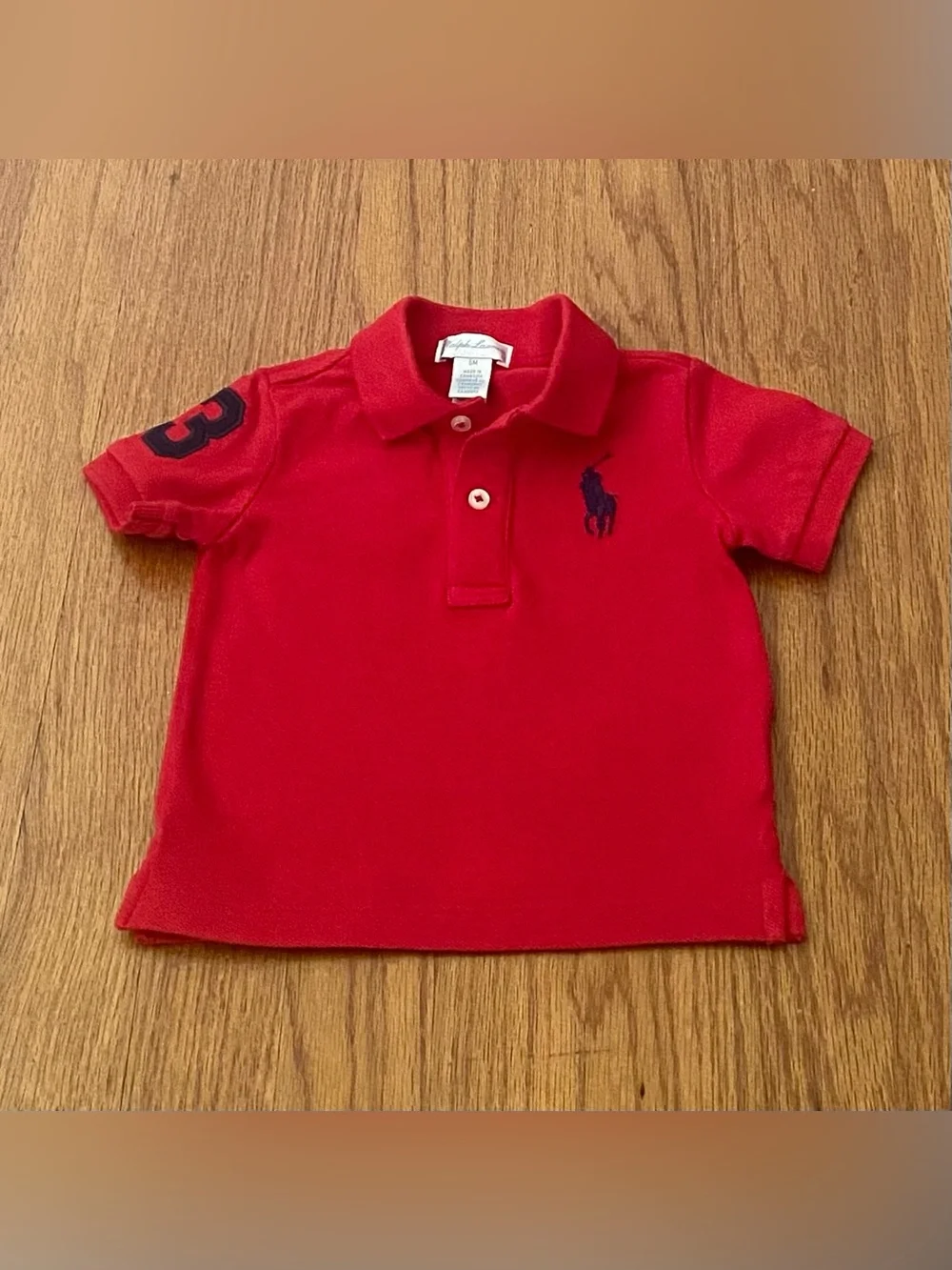 Ralph Lauren Red Polo With Cargo Jogger Pants Baby Boy Set